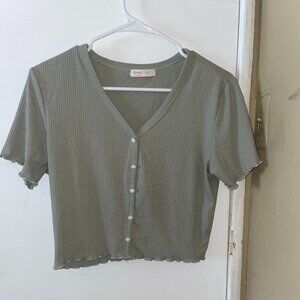 Green Cropped Shirt